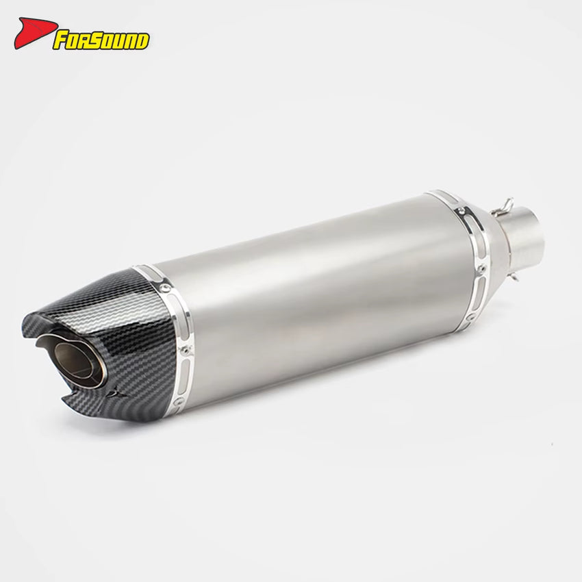 Stainless Steel Carbon Fiber 51Mm End Can Exhaust Pipe for Universal Motorcycle Pipe