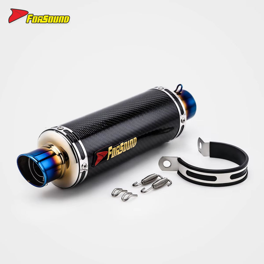 Stainless Steel 51Mm over Retro Long End Can Baked Blue Exhaust Pipe Universal Motorcycle Pipe