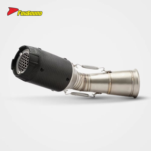 For ZONTES 703RR Fit 2023-2025 Carbon Fiber Performance Straight-Through Down-Exit Exhaust Kit Supersport Racing GP. Style OEM