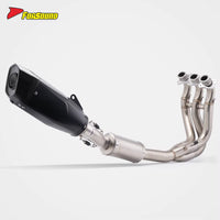 New for Trident660 2021-2024 Right Blade Carbon Fiber Exhaust System Black Body Full Stainless Steel Retrofit/Upgrade Mouth