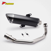 For Forza 350 Exhaust System-Large Hexagonal Straight Body Full System Stainless Steel Carbon Fiber Tip Replacement for Deep