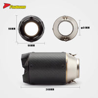 New RS Original 703RR Embossed Carbon Fiber Motorcycle Exhaust Pipe Universal Fit Retrofit/Upgrade Black Mouth 675NK 51Mm