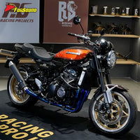 New Universal 60Mm Glossy Mid Slash Tail Pipe Matte Carbon Fiber Stainless Steel Right Side FORSOUND Exhaust Fit 125-800Cc Retro