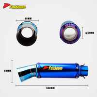 RS Original Modified Stainless Steel Motorcycle Exhaust Pipe Roasted Blue Taizi Horn End Section New for Xmax Xadv