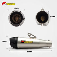 RS Original Universal Modified Stainless Steel Motorcycle Exhaust Pipe Frosted Black R34 51Mm Tail Section Silencer 51MM Caliber