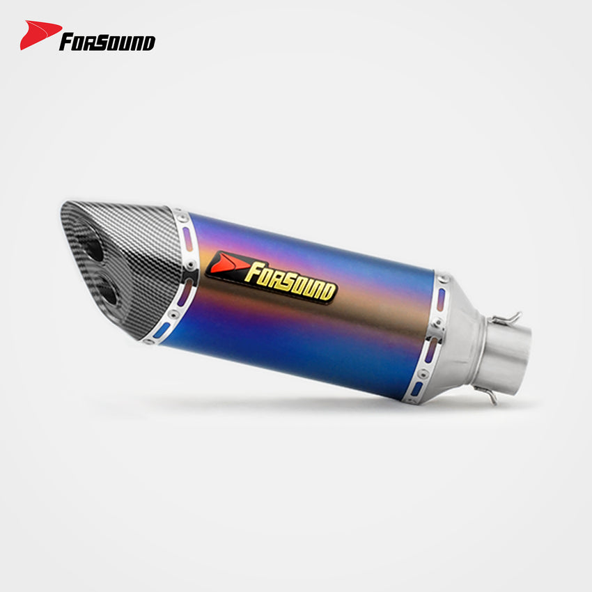Forsound Factory Wholesale Price Motorcycle Exhaust Ninja 400 All Stainless Steel Carbon Fiber Double-hole Rectangular Muffler