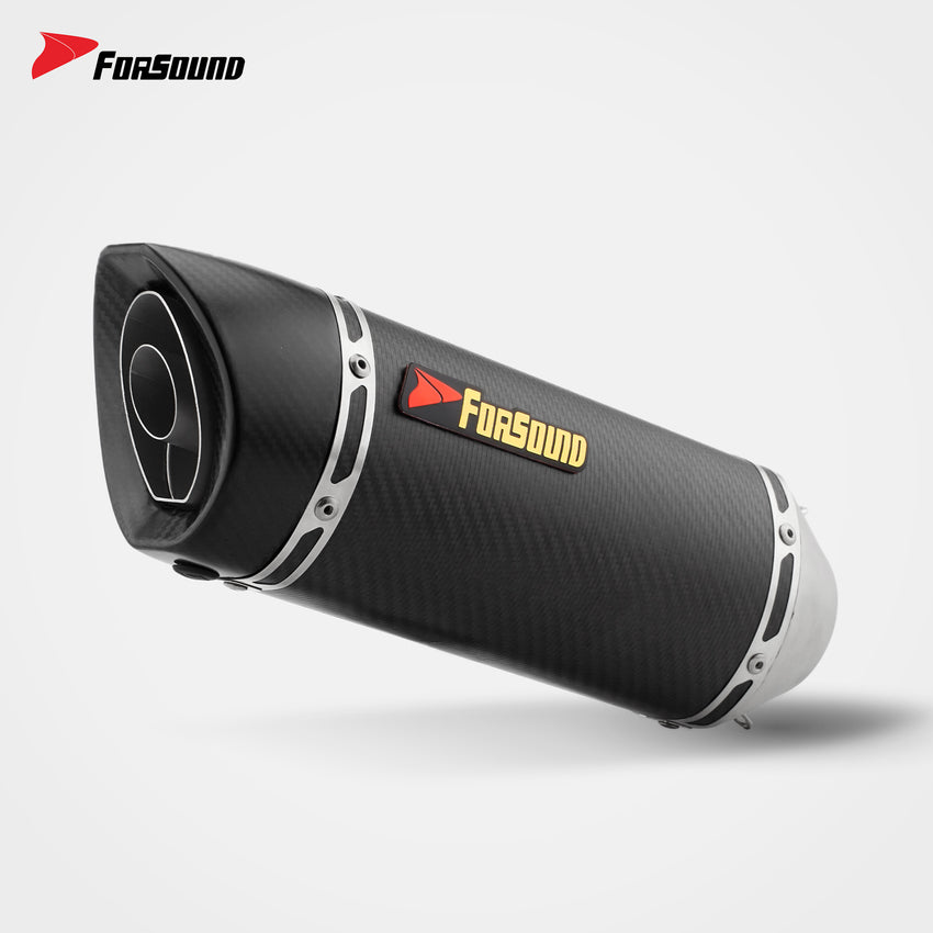 Forsound Factory Wholesale Price Motorcycle Exhaust Ninja 400 All Black Stainless Steel Carbon Fiber Rectangular Muffler