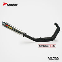 FOR Honda cb400sf Exhaust Extended Slant Hexagon round Hole Full Exhaust System Stainless Steel
