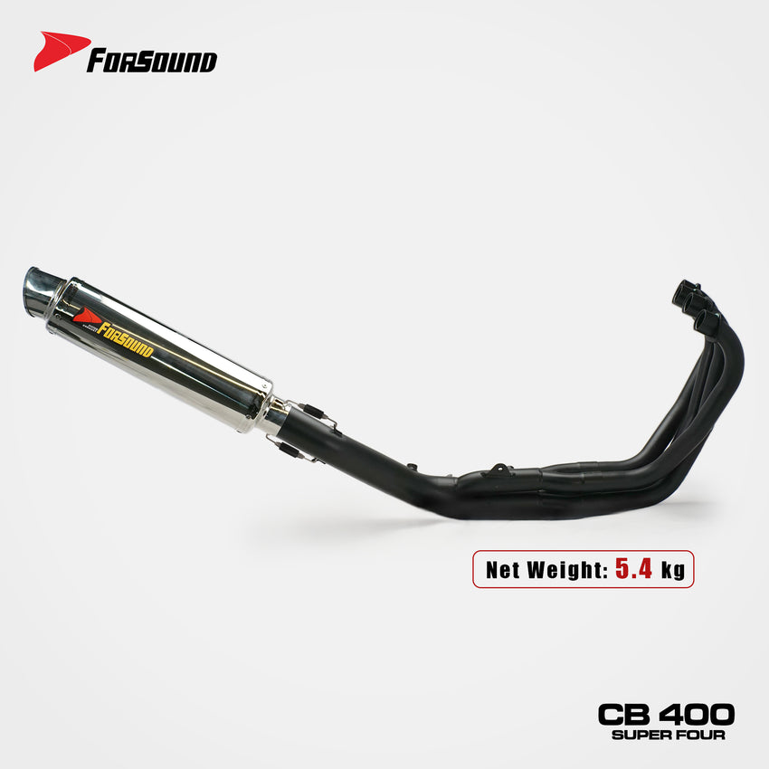 FOR Honda cb400sf Exhaust Extended Slant Hexagon round Hole Full Exhaust System Stainless Steel
