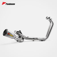 ปลายท่อออกด้านล่าง ทรง U-Bend SR สเตนเลสสตีลทั้งชุด FORSOUND สำหรับ YAMAHA MT07 FZ-07 อัปเกรดโดยไม่ต้องดัดแปลง ทนความร้อน