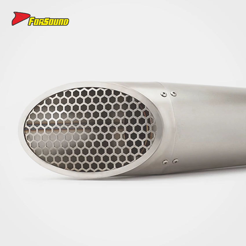 For 500SR VOOM 2024-2025 Stainless Steel Slant-Cut Honeycomb Angled Tip Performance Exhaust System