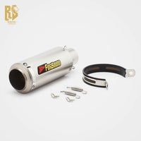 RS Motorcycle 51Mm Universal Exhaust Pipe for Kawasaki Z400 R6 R1 R25 Modified Carbon Fiber round Mouth Strip Tail Section