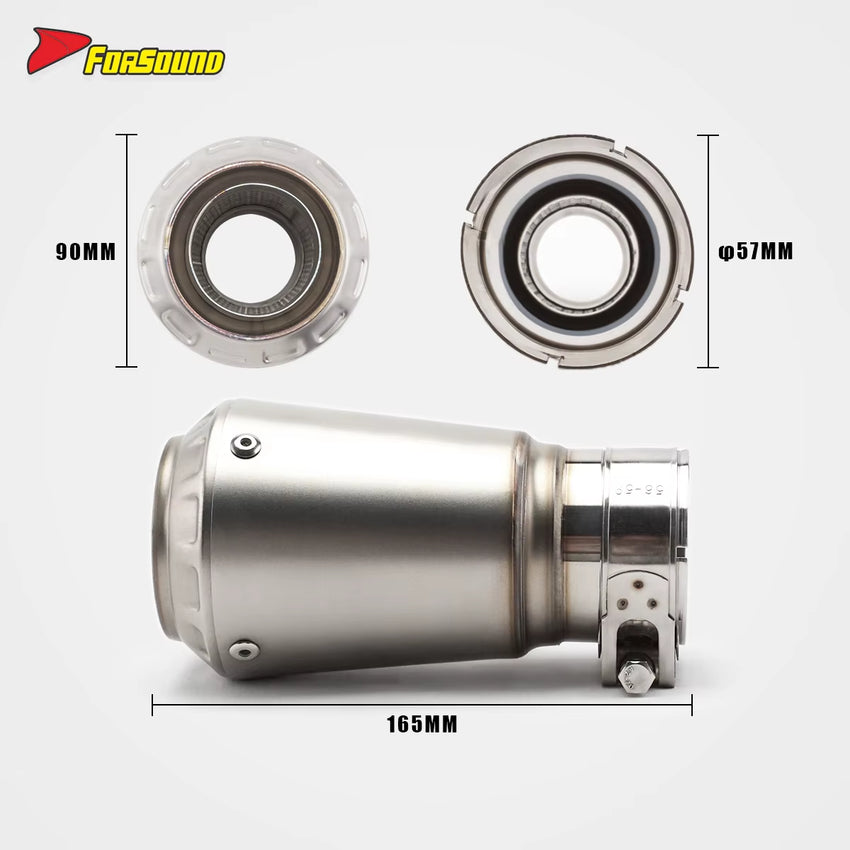 For ZX 500RR Sportsbike 57Mm Silvery White Stainless Steel Motorcycle Mid-Tail Integrated Exhaust Pipe Customizable OEM ODM