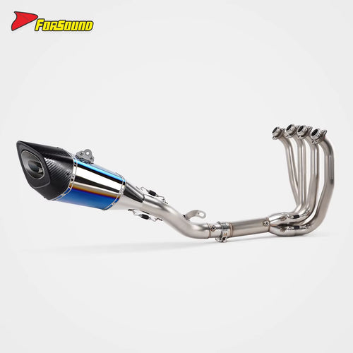 New Condition Custom Parts Exquisite Blueing Effect Coating Motorcycle Full Length Exhaust Pipe for KAWASAKI ZX-6R ZX-4R