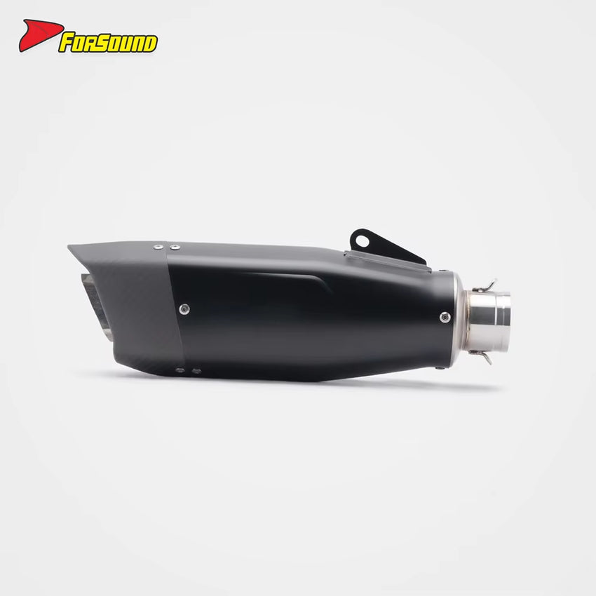 New FORSOUND Trident660 2020-2025 Dual Sport Black Stainless Steel Full Exhaust Pipe Carbon Fiber Rear Exhaust Right Side OEM