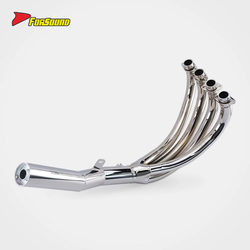 New FORSOUND KAWASAKI Z900RS Fit 17-25 Handcrafted Bent Cast Iron Full Plated One-Piece Short Pipe Retro Exhaust Silver Power
