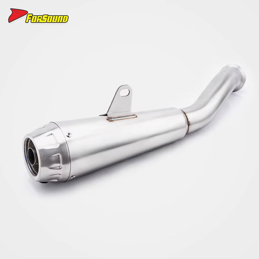 New Condition Polished Surface Custom Parts Stainless Steel Motorcycle Mid-Tail Integrated Exhaust Muffler for CFMOTO 800NK 2025