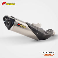 Stainless Steel Carbon Fiber Head Double Ear Mid and Tail Section Muffled Exhaust Pipe for Motorcycle for KTM Duke 790/890