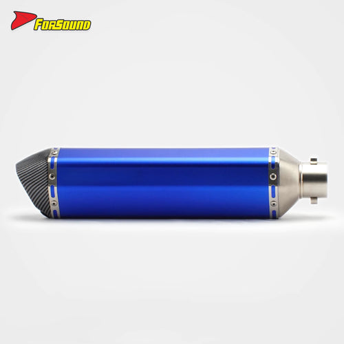 New Forsound RS Original Modified Universal Motorcycle Exhaust System Stainless Steel Standard Replacement Muffler Blue Extended