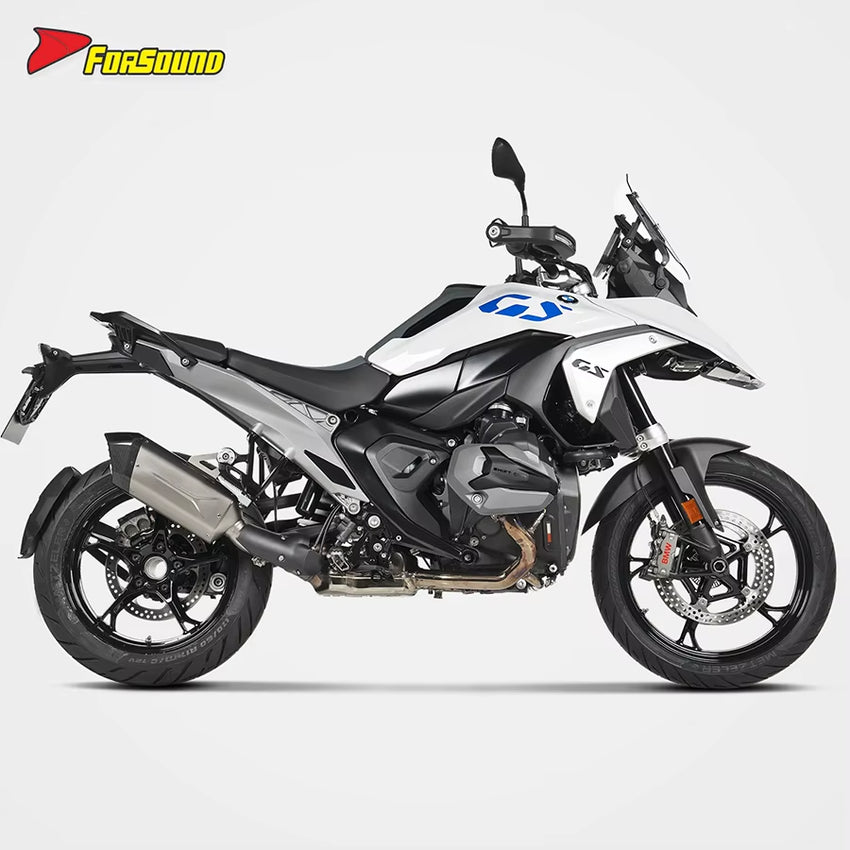 For R1300GS Full Titanium Mid-Tail Integrated Exhaust System Carbon Fiber Tip Lightweight Forging High Flow Customizable LOGO