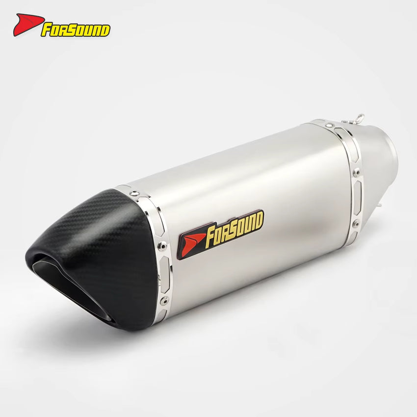 Stainless Steel 60Mm Puppy Frosted Carbon Mouth End Can Exhaust Pipe Universal Motorcycle Pipe