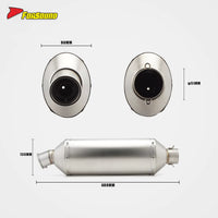 RS Original Universal Stainless Steel Motorcycle Exhaust Muffler 51MM Exhaust Pipe for Honda R3 R15 MT07 PCX XMAX FZ6 Ninja400