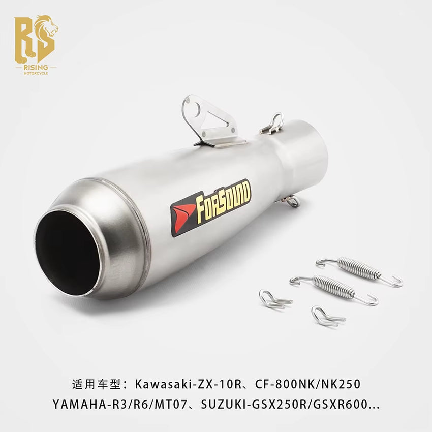 RS Locomotive Modified Exhaust Pipe Muffler Retro Torpedo Tail Section for MT-07 NINJA400 R3 Z900 Stainless Steel New Condition
