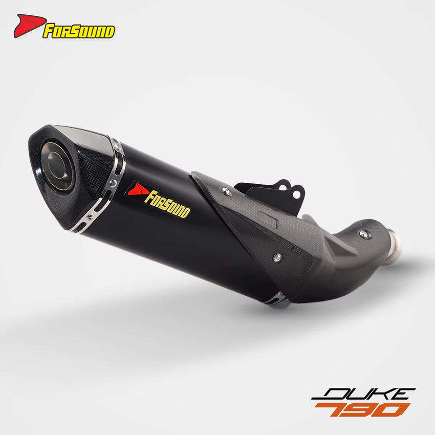 New Forsound/Sound Dual-Ear Mid-Tail Exhaust Pipe for DUKE 790/890 Carbon Fiber Black