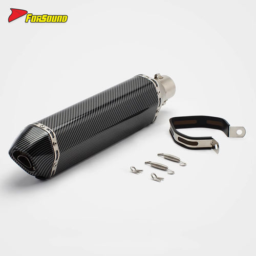 New RS Original Modified Universal Stainless Steel Exhaust Pipe Water Transfer Printing Extended Hexagonal Single Hole Tail