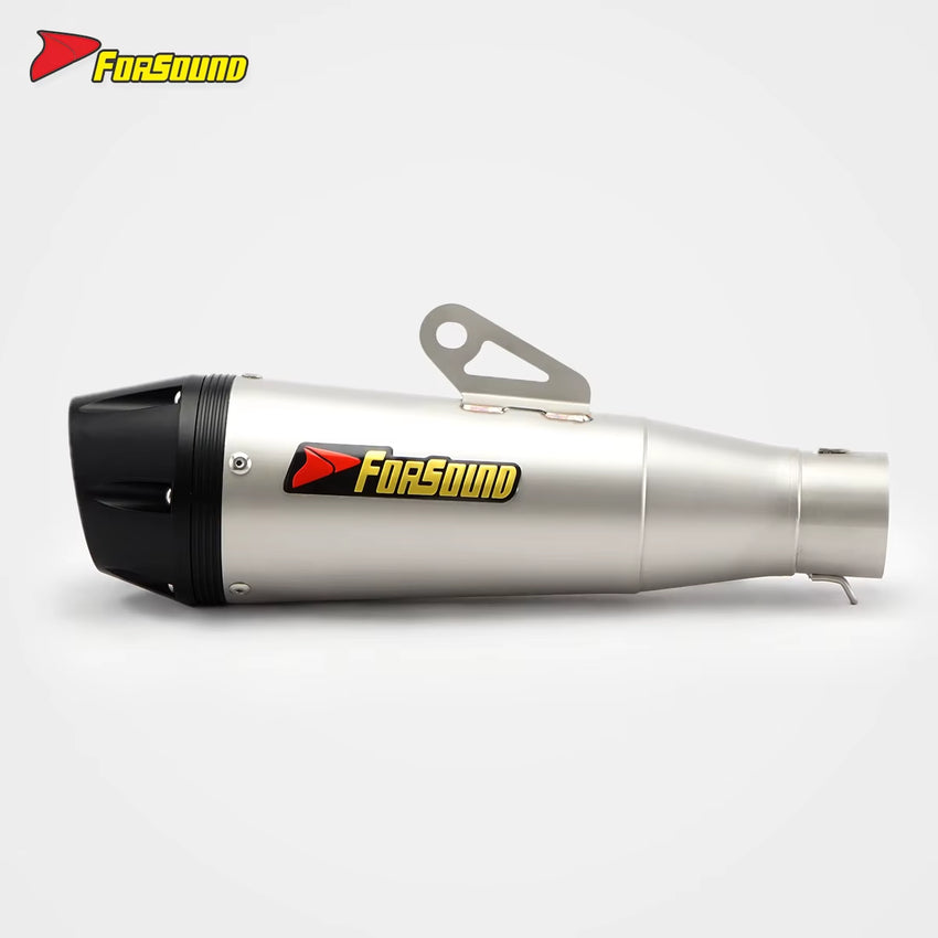 RS Original Universal Modified Stainless Steel Motorcycle Exhaust Pipe Frosted Black R34 51Mm Tail Section Silencer 51MM Caliber