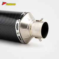 RS Original 51Mm Universal Modified Motorcycle Exhaust Pipe Muffler for Ninja250 Carbon Fiber Material Stainless Steel