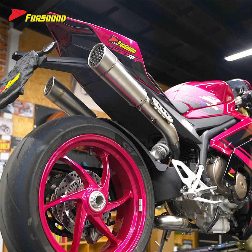 For Zxjc Zx 500Rr High Mount Dual Exit Full Exhaust Stsyem Flame Spark Style 2025 2026 ZXJC 500RR 4 Cylinder Aggressive Sound