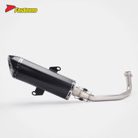 For Forza 350 Exhaust System-Large Hexagonal Straight Body Full System Stainless Steel Carbon Fiber Tip Replacement for Deep