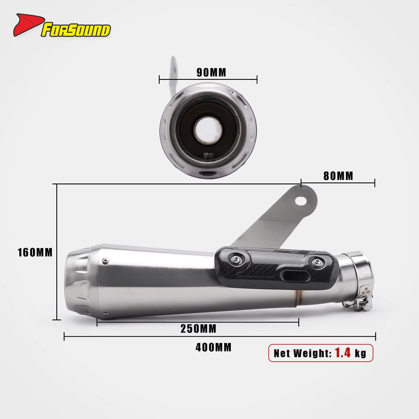 For S1000RR Exhaust FORSOUND Arrow Mid-Rear Integrated Stainless Steel Heat Shield High-Pitched Racing Exhaust Note OEM ODM