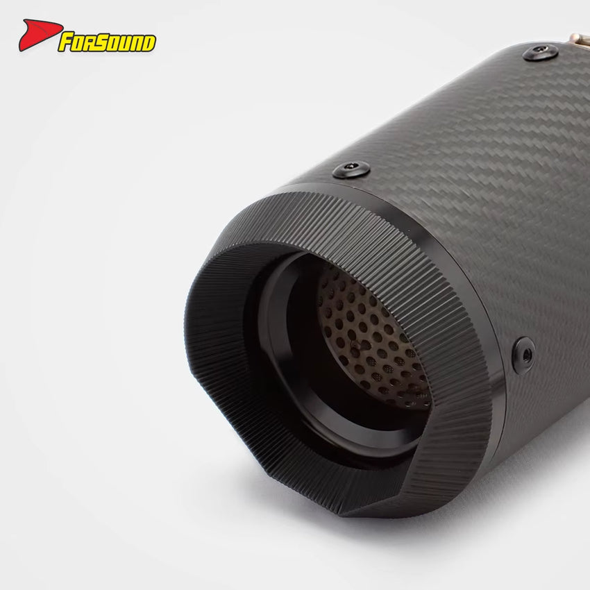 RS Original 51Mm Stainless Carbon Fiber Exhaust Pipe End Can Universal Multilateral Modified Style Black Mouth for Coke Can