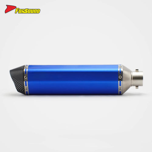 New Forsound RS Original Modified Stainless Steel Exhaust Pipe Universal Blue Body 51Mm Hexagonal Double Hole Tail Section
