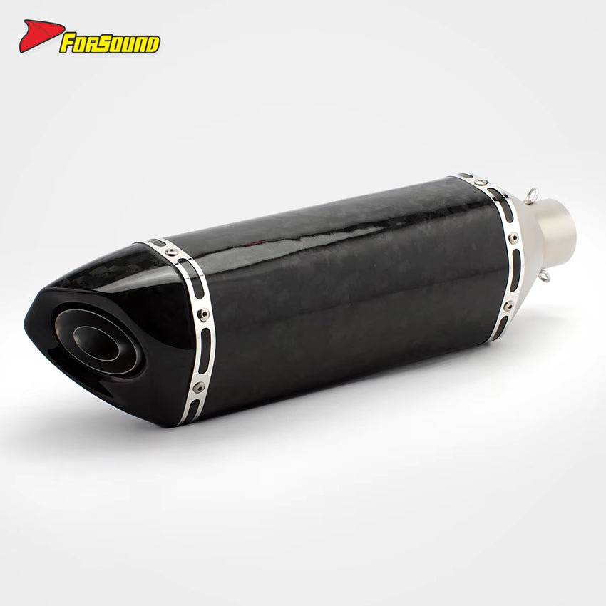 RS Universal Racing Modified Stainless Steel Motorcycle Exhaust Muffler New Condition for Moto MT09 NMAX YZF R6 51Mm Caliber
