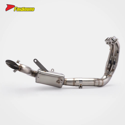 New Zontes 703Rr Exhaust Valved Silver Stainless Steel Under-Mount Full Exhaust System Oem-Style Straight-Through Street Riding