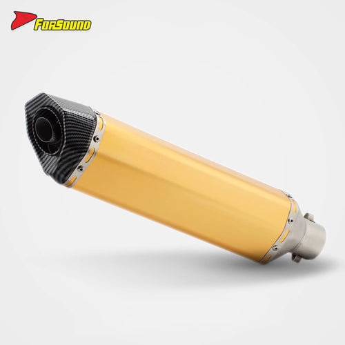 Forsound RS Original Modified Universal Stainless Steel New Replacement Exhaust Pipe Gold Lengthened Hexagonal Hole Motorcycle