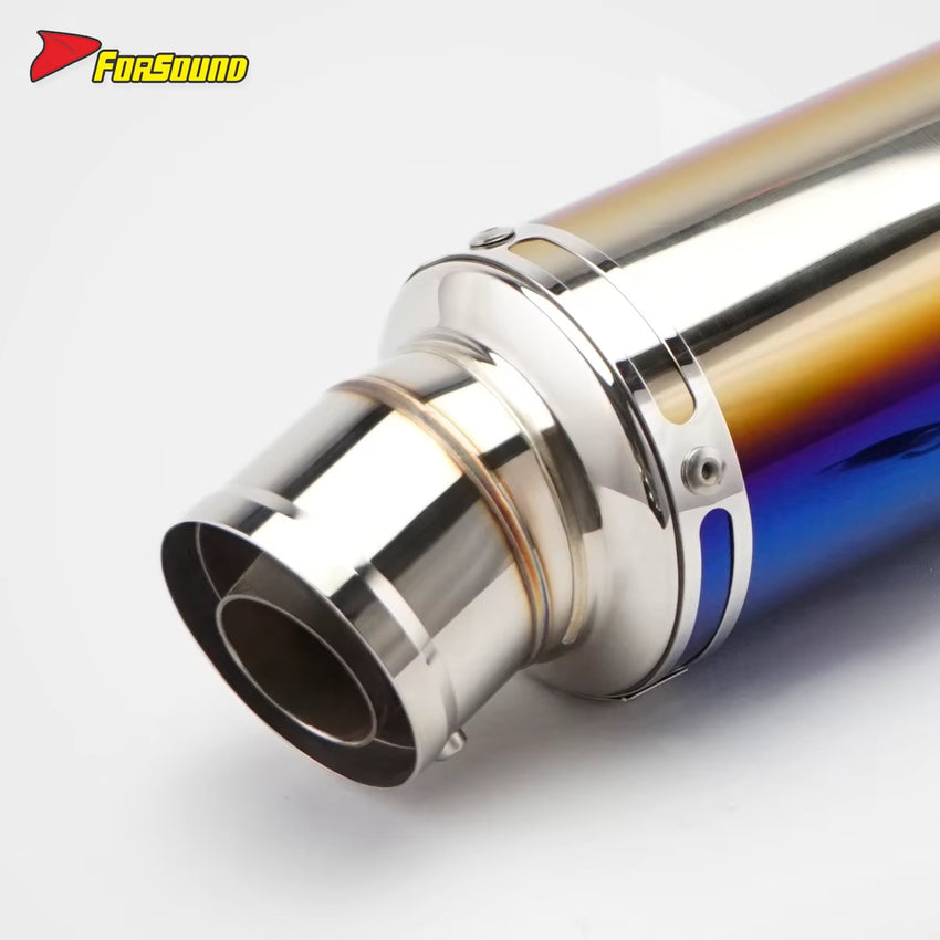 Stainless Steel Carbon Fiber 60Mm Long Yoshimura Blue Exhaust Pipe for Universal Motorcycles