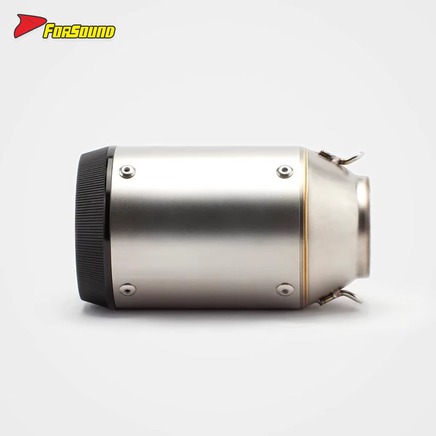 FORSOUND Universal 51Mm Stainless Steel Motorcycle Exhaust Replacement New Can CF450SR MT03 Multilateral Style Black Mouth