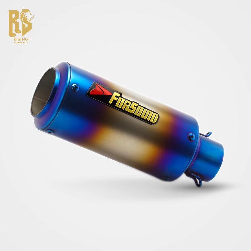 RS for Motorcycle 51Mm Universal Carbon Fiber Exhaust Pipe Nozzle Carbon Brazing Tail Section for ZX-6R Z800 R6 RK8