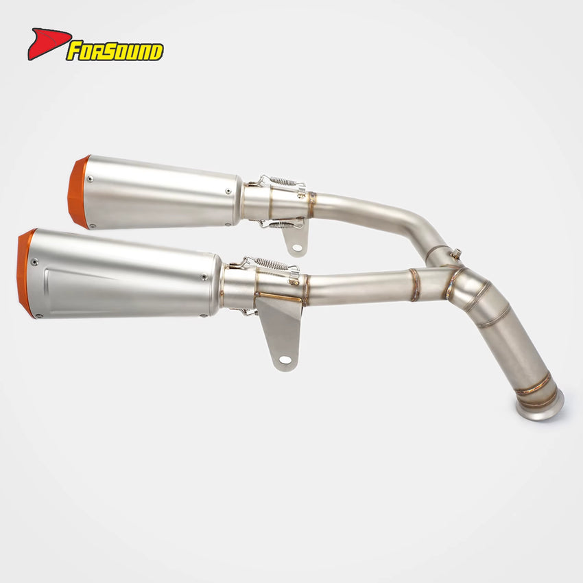 For 500SR Voom Exhaust Full System 2023 AR Extended Oval Tip Optimized Flow Stainless Steel OEM