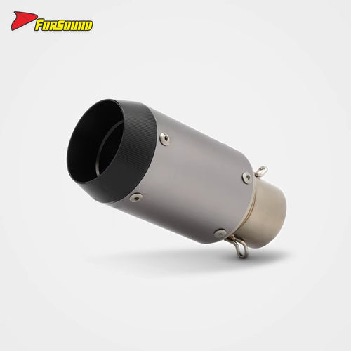 Stainless Steel Carbon Fiber 51Mm Mini GP End Can Silver Black Cover Exhaust Pipe Universal Motorcycle Pipe