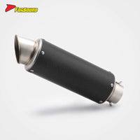Carbon Fiber Stainless Steel 60Mm Slash Cut Tip Cannon Style Exhaust Universal Fit Most Street/Off-Road Motorcycles Slip-On