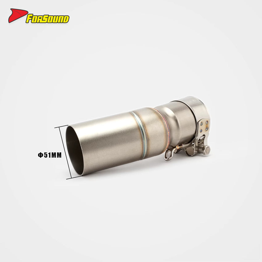 New FORSOUND Kawasaki Ninja400 Titanium Alloy 51Mm Mid-Section Silver Exhaust Pipe for Retrofit/Upgrade