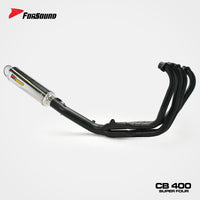 FOR Honda cb400sf Exhaust Extended Slant Hexagon round Hole Full Exhaust System Stainless Steel