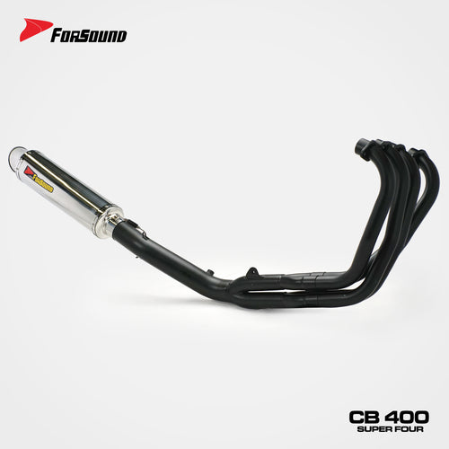 FOR Honda cb400sf Exhaust Extended Slant Hexagon round Hole Full Exhaust System Stainless Steel