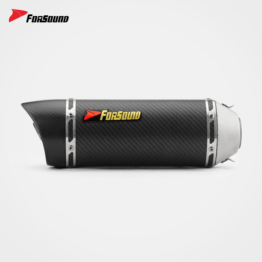 Forsound Factory Wholesale Price Motorcycle Exhaust Ninja 400 All Black Stainless Steel Carbon Fiber Rectangular Muffler