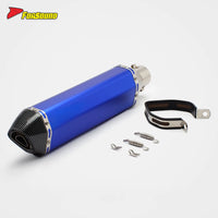 New Forsound RS Original Modified Universal Motorcycle Exhaust System Stainless Steel Standard Replacement Muffler Blue Extended